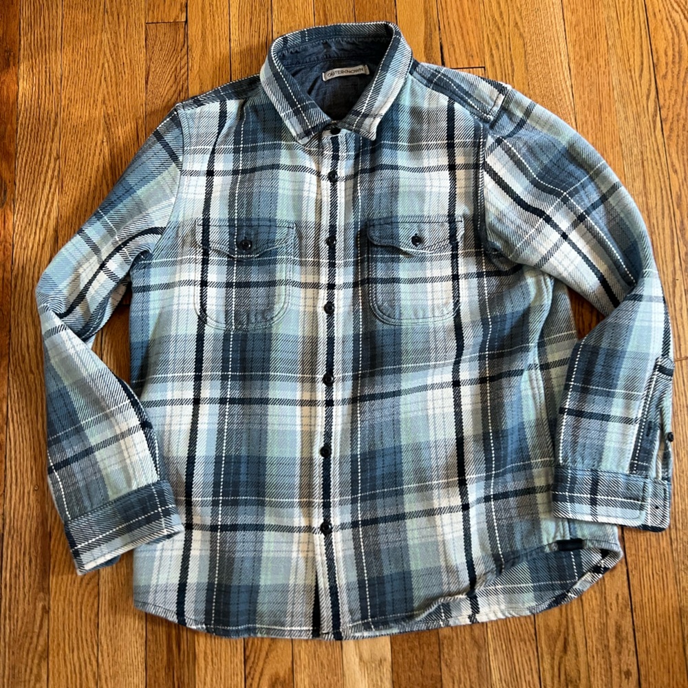 OuterKnown Blanket Flannel Blue Plaid Large